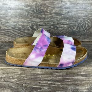 Birkenstock Papillio Women's Size 9 Curacao Purple Pink Tie Dye Slide Sandals